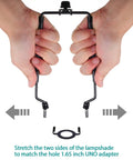 Hands adjusting Go To Adjustable Lamp Shade Harp Holder Kit for 7 to 10 inch lampshades with UNO fitter adapter