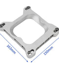 Open Center Three Quarter Inch Carburetor Gasket Adapter Kit 4Bbl To 4Bbl Aluminum shown from above with dimensions marked.