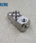 Waterjet 90 Degree Pure Water Swivel Valve For Water Jet Machines Heavy Duty Stainless Steel Connector on beige background