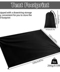 Waterproof Tent Footprint Ground Cloth Tarp 87 By 59 Inches Ultralight Floor Mat with black storage bag