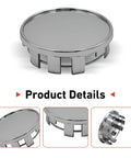 Premium silver 4 pcs wheel center caps, 2.1 inch, ABS material for trucks and SUVs, snap-in installation.