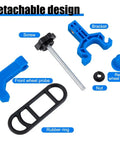 Bike Wheel Truing Stand And Rim Adjustment Tool Kit With Spoke Key And Rubber Strap For Mountain Bikes, parts labeled