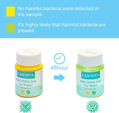 4 Pack E Coli And Coliform Bacteria Water Test Kit For Home Drinking Well And Tap Water features yellow and green test results.
