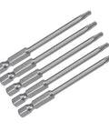 T15 Torx Security Screwdriver Bits Set Features S2 Steel Heavy Duty Magnetic Tips 1/4 Inch Hex Shank And 3 Inch Length For Tamper Proof Jobs, five bits