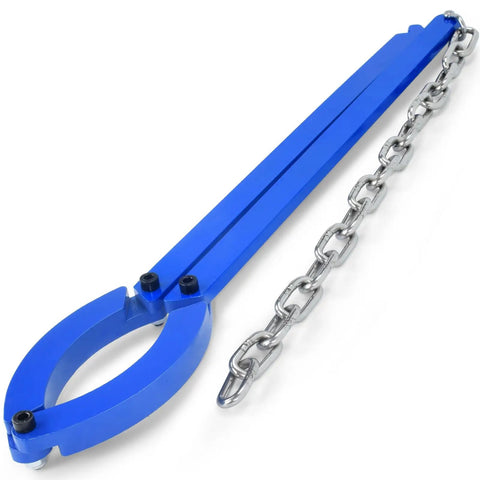Heavy Duty Fence Repair Tool For Quick Fixes And Barbed Wire Fences Durable Fence Stretcher For DIY Projects Easy Tightening And Restoration Pro Grade Fence Fixer That Gets The Job Done, shown in blue with a metal chain attachment