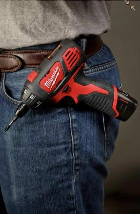 M12 One Quarter Inch Hex Cordless Screwdriver Tool Only In Generic Box With Variable Speed Trigger Lightweight Compact Design Ergonomic Grip Precision Fastening For Pro Jobs Battery Not Included in belt holster