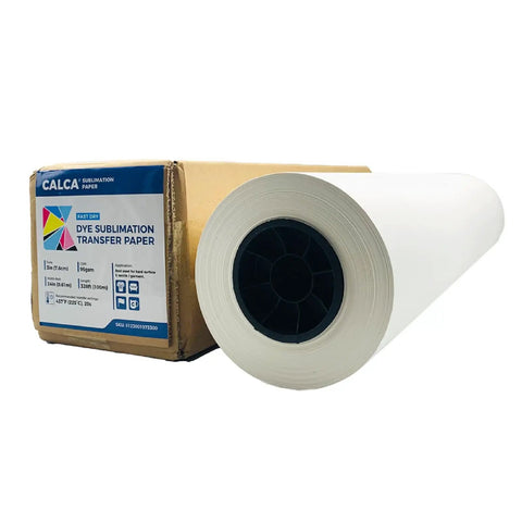 Speedy Dry Sublimation Paper Roll 24 Inch By 328 Foot For Heat Transfer Printing 95Gsm 3 Inch Core, roll with packaging