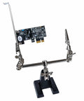 Dual Alligator Clip Soldering Aid With Weighted Base For Stable Hands Free Soldering Adjustable Angles And Position holding circuit board