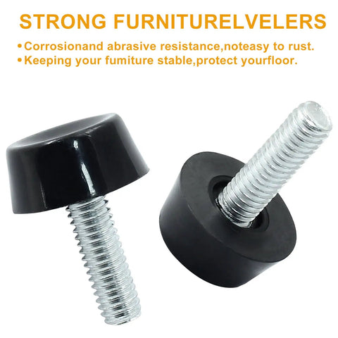 24 Pack M6 Furniture Leveling Feet Adjustable Table Levelers For Patio Tables Chairs Glide Screws In Threaded 27mm Long