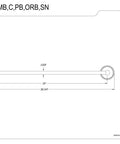 Diagram of 24-inch Victorian towel bar from Victorian 3 Piece Towel Bar Towel Ring And Toilet Paper Holder Bathroom Hardware Set In Brushed Nickel