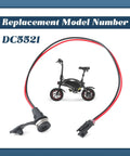 DC5521 Electric Bicycle Charging Port Replacement For Jetson Bolt Pro Bolt Electric Ride On LX10 ebike connector cable