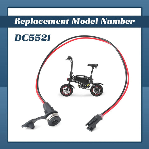 DC5521 Electric Bicycle Charging Port Replacement For Jetson Bolt Pro Bolt Electric Ride On LX10 ebike connector cable