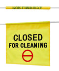 Restroom Closed For Cleaning Sign Yellow Hanging Doorway Safety Sign Adjustable From 30 To 53 Inches No Entry During Cleaning