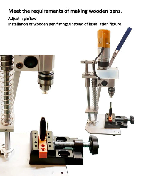 Compact Mini Drill Press Table Packing Beefy Torque And Smooth Variable Speed Controls Made Tough for pen making setup.