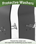 Close-up of Sick Six Pack Aluminum Skateboard Wall Mount Hangers with protective washers, highlights mount details and features.