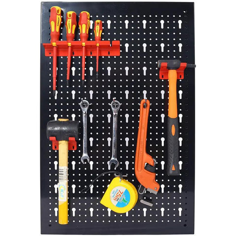 48 X 24 Inch Metal Pegboard Wall Organizer Kit With Hooks Wrench Racks Drill Holder And Screwdriver Organizer For Garage