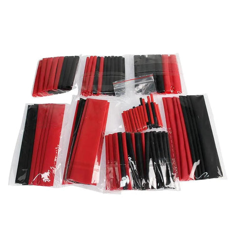Heat Shrink Tubing Kit With Adhesive Lined 2 To 1 Ratio 150 Pcs Eight Sizes From 2mm To 13mm 30 To 100mm Lengths Black And Red