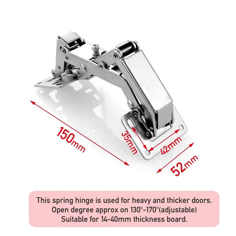 Soft Close Adjustable Kitchen Cabinet Hinges For Quiet, Smooth Closing And No Slam, spring hinge showing dimensions