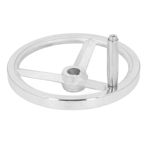 Rotary Handwheel 250mm Diameter Cast Iron Chrome Plated With 3 Spoked Revolving Handle For Lathe Milling Machine Grinder