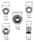 Top Shelf 9.45 Inch Long Rear Hub Shaft For Bike 3/8 Diameter 26 Tpi Threads Multispeed Wheel Axle Kit components with dimensions.