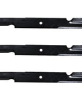 Genuine OEM 21 Inch Mower Blades Set 3 Pack For 61 Inch Deck Five Eighth Inch Center Hole Two And A Half Inch Wide 0.203 Inch Thick