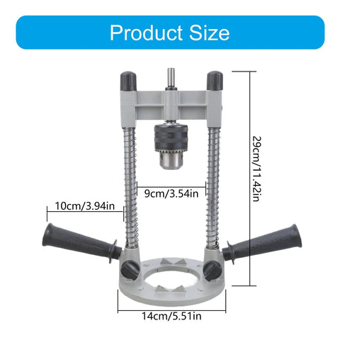 Versatile Drill Press Attachment For Vertical And Angled Boring With Rubberized Base Protection Pro Grade Depth Stop Image