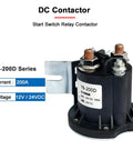 Heavy Duty 12 Volt To 24 Volt 200 Amp Electric Stacker Forklift Tail Plate Oil Pump Start Switch Relay Contactor, YB-200D Series.
