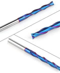 EANOSIC extra-long 4-inch upcut router bit set with 1/4 inch shank and 1/4 inch cutting diameter; solid carbide with NACO coating