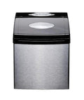 Sleek Portable Countertop Ice Maker Machine Runs Super Quiet Generating Crisp Square Ice Cubes Fast Includes Durable Scoop.