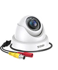 1080p Dome Security Camera, Hybrid 4 In 1 HD-CVI/TVI/AHD/960H, 2MP with BNC and power cables, white casing