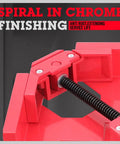 Premium Aluminum Single Handle Corner Clamp For Woodworking With Smooth Rotary Jaw and Dead Tight Grip close-up of the clamp mechanism.