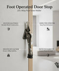 Foot Activated Door Stop With Weighted Base For Hands Free Entry Universal Fit For Standard Interior Doors Durable Zinc Alloy Floor Holder