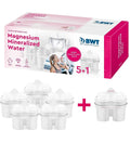 Magnesium Mineralized Water Filter Set With Long Life Mg2 Plus Cartridges, 6 Pack, 720L Capacity packaging and cartridges