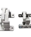 Built Tough Heavy Duty Adjustable Cabinet Hinges With Silent Soft Close showing two metal hinges for smooth door gliding.