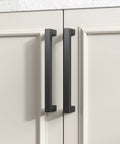 Close-up of 30 Pack Black Square Bar Cabinet Pulls Stainless Steel Modern Hardware for kitchen cabinets 192mm