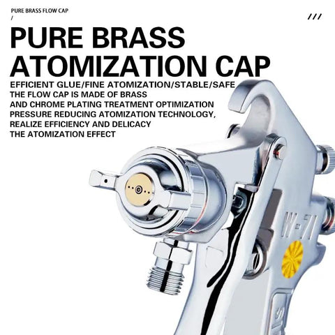 Pure brass atomization cap for Built Rock Solid 30 Liter Stainless Steel Air Spray Gun, precision engineering for effective glue application.