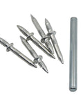 Rock Solid Grip Smooth Sailing Install Kickass Carbon Steel Double Head Baseboard Screws With Pilot Sleeve For Seamless Molding And Drywall Invisible Nails 100 Pack with pilot sleeve and screws display.