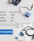 Wiring connections for GH-S37D Ultra Light Micro Servo 3.7g Digital Servo Motor For RC Cars Planes Helicopters Boats with Arduino