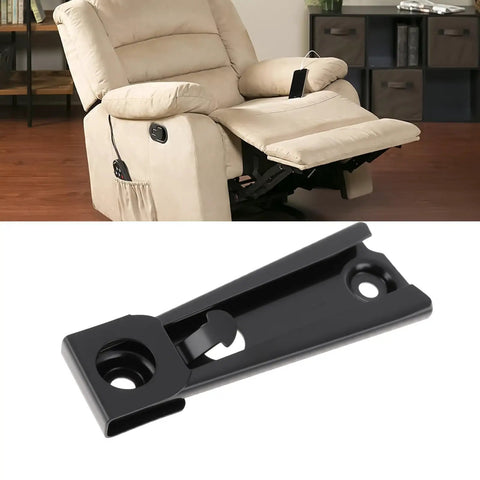 Four Pack Recliner Back Clip Brackets KD Clip For Outdoor And Indoor Lounge Chairs Black 12.7x4.5x3.2 Cm next to beige recliner