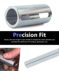 Engine Pulley Crank Shaft Sleeve Adapter Three Quarter Inch To One Inch Shaft Converter displayed with step key on white background