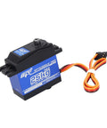 Heavy Duty Digital Servo Motor With 360 Continuous Rotation And Reinforced Metal Gears Dropping 25kg Of Badass Torque For Zero Lag RC Robot Control And Smooth Custom Hobby Builds, side view with connector.