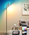 Smart RGBW Floor Lamp With Double Side Lighting 2400 Lumen Dimmable LED Standing Lamp WiFi App Control Works With Alexa