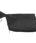 Heavy Duty Cloth Miter Saw Dust Collection Bag With A Secure Zipper Closure Black Replacement flat view with zipper and clip.