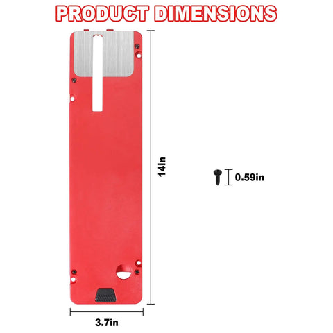 Zero Clearance Table Saw Insert Plate With Adjustable Height For A Flush Surface And Tight Cuts No Gap Dado Throat Plate Upgrade Fits TS630700 Table Saws No Fuss Install Hardware Included For Quick Precision Machining dimensions 14x3.7 inches.