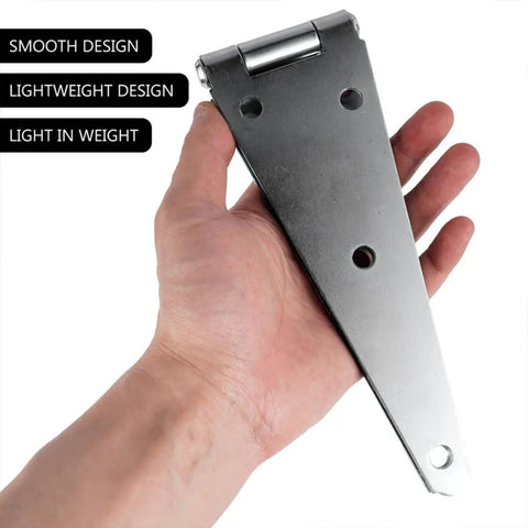 Heavy Duty Gate Hinges 4 Pack Zinc Plated Outdoor Fence Hardware For Gates And Shed Doors With High Weight Bearing Capacity And Smooth Operation Weatherproof Durable For Any Entry Point, zinc plated hinge in hand