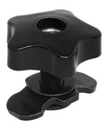 Heavy Duty L Track Threaded Stud Fittings With Knobs, 1.18 Inch Bolt Height, close-up of black knob fitting detail.