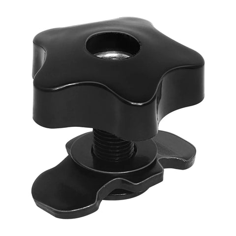Heavy Duty L Track Threaded Stud Fittings With Knobs, 1.18 Inch Bolt Height, close-up of black knob fitting detail.
