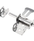 Top Shelf Stainless Steel Slide Latch Bolt Hasp Door Lock Anti Theft Gate Hardware For Cabinets And Chests Silver gloss finish with heavy duty metal build.