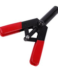 Ergonomic Plastic Rivet Gun Kit With 41Pcs Assortment, Lightweight Hand Riveter Tool Perfect For Automotive Repair And Home Fixes. Close-up of red and black plastic hand riveter tool