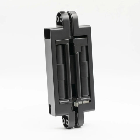 Heavy Duty Self Closing Hidden Door Hinges Holds 120 Lbs Rock Solid Concealed Hardware in matte black finish.